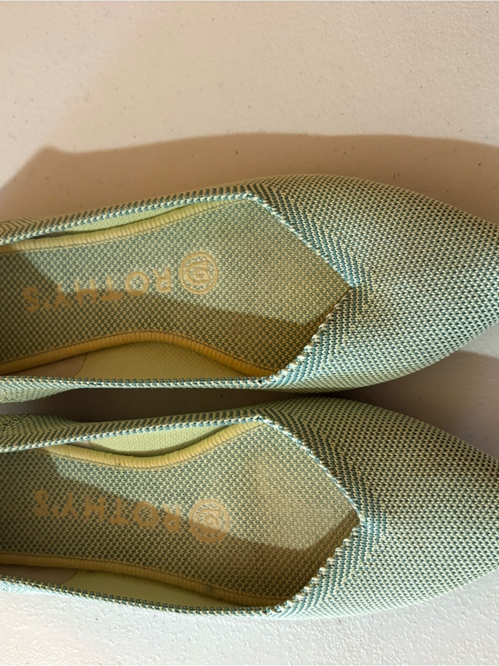 Rothy's Pointed Knit Flats in Seafoam